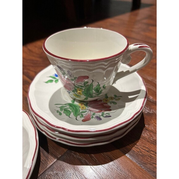 4 x CUP and 6 Saucer LUNEVILLE FRANCE K & G OLD STRASBOURG - Picture 2 of 6